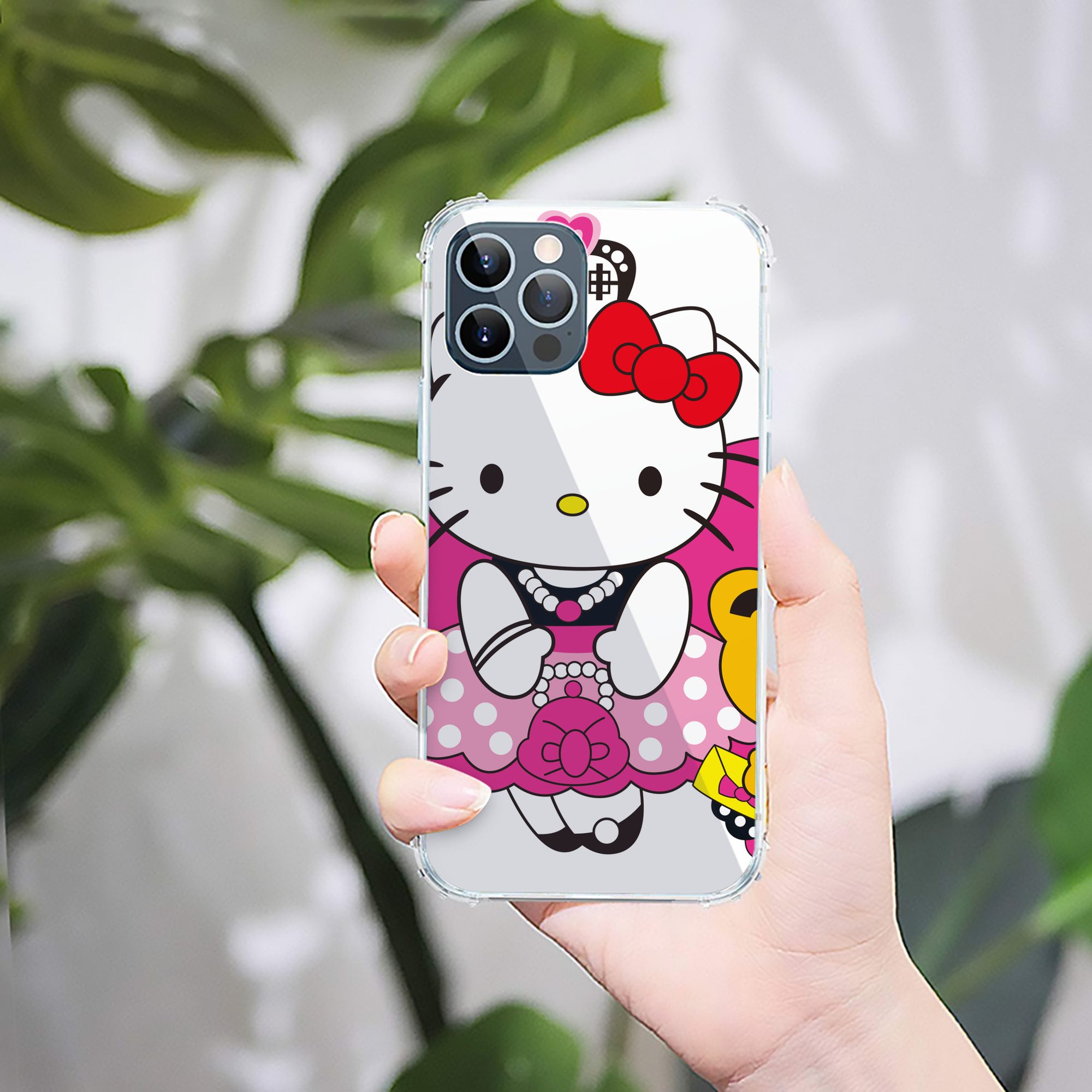 （画像用） Hello Kitty ハローキティ 【iPhone 12シリーズ対応】透明スマホケース（クリアソフトケース）